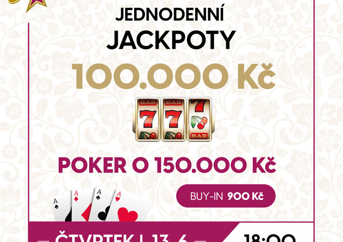 Rebuy Stars Casino Area Bory: Jackpot Night s turnajem o 150.000 Kč