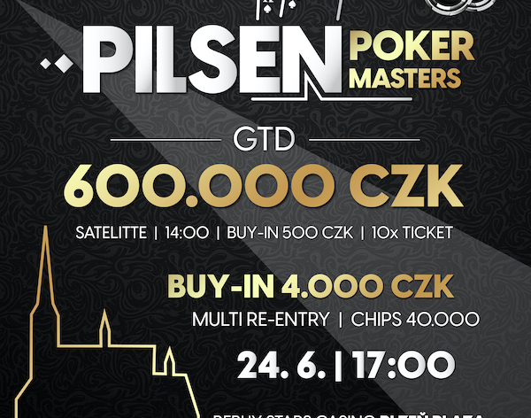 Rebuy Stars Plzeň: Pilsen Poker Masters 600K GTD v pondělí v Casinu Plaza