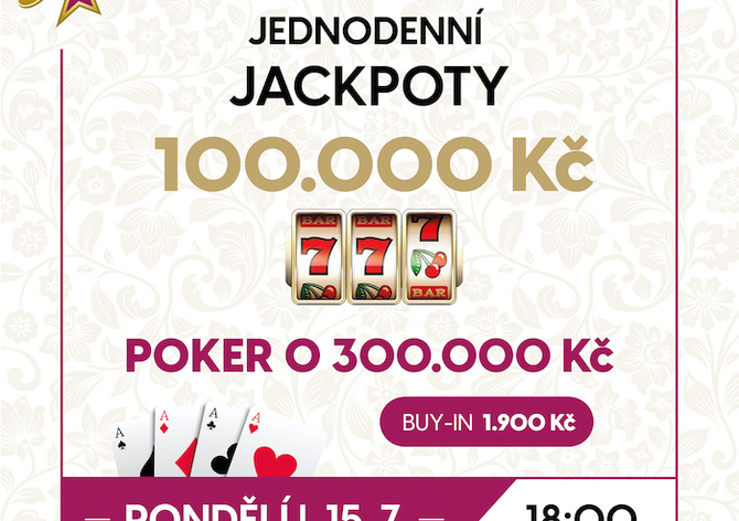 RS Plzeň: Pondělní Jackpot Night v Casinu Plzeň Plaza přináší 400.000 Kč