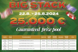 Hatě: Vícedenní Summer Big Stack €25K (625K czk) GTD už od čtvrtka