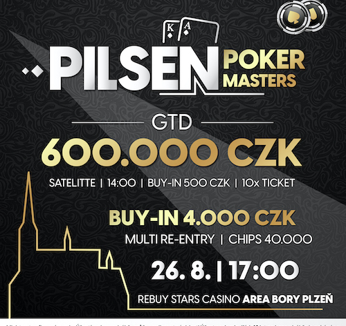 Rebuy Stars Plzeň: Pilsen Poker Masters 600K GTD v pondělí premiérově na Borech