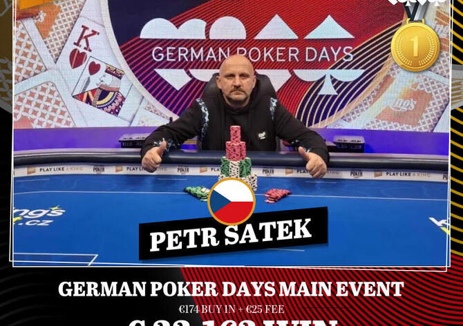 Petr Satek zvítězil po dealu v Main Eventu srpnových German Poker Days