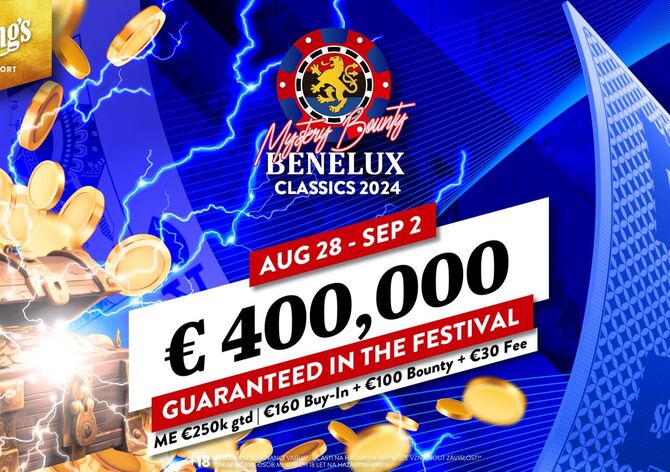 King's: Srpnový Benelux Classics přiváží Mystery Bounty a celkovou garanci €400.000!