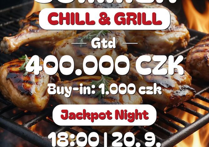 Poslední letošní grilovačka v Oáze s pokerem o 400.000 Kč! Už v pátek!