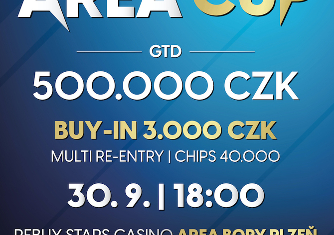 Rebuy Stars Plzeň: Pondělní Area Cup nabídne za 3K garanci půl milionu!