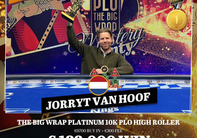 King's: Jorryt Van Hoof vyhrál druhý titul Big Wrap, Mraky postoupil v mystery "talířáku"