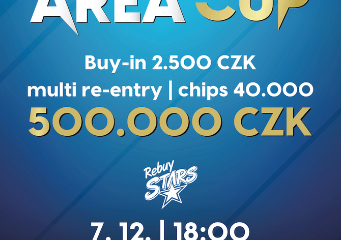 Rebuy Stars Plzeň: Area Cup na Borech s garancí 500K už v sobotu