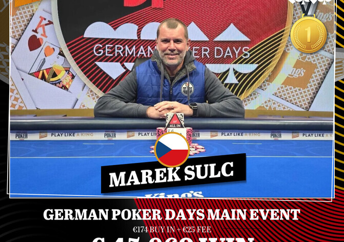 King&#039;s Rozvadov: Marek Šulc opanoval Main Event GPD