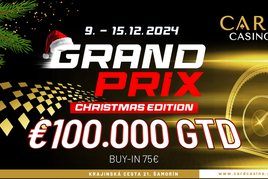 Card Casino Šamorín: Dnes startuje vánoční edice Grand Prix €100K GTD