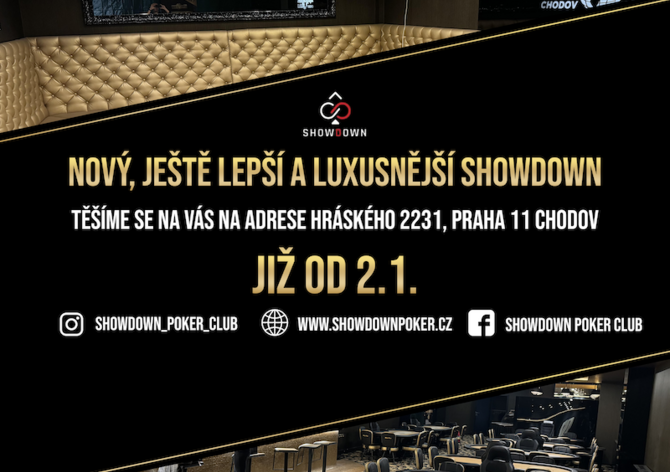Nový rok, nová adresa, nový Showdown! Turnaje každý den! Celkové garance 3M!