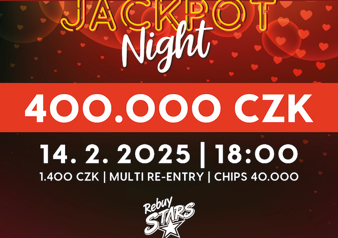 Rebuy Stars Kladno: Na svatého Valentýna v Oaze turnaj o 400.000 Kč a Jackpot Night