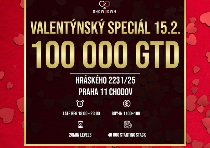 Showdown: Sobotní Valentýnský speciál o 100.000 Kč GTD