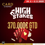 Card Casino Šamorín: High Stakes Series s celkovou garancí €370K od středy v Cardu