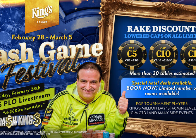King&#039;s Rozvadov: Cash Game Festival od pátku v King&#039;s Resortu