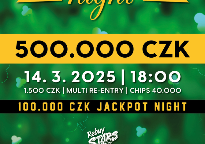Rebuy Stars Kladno: St. Patrick's 500K GTD už v pátek na Kladně