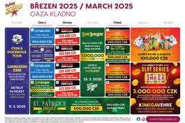 Rebuy Stars Kladno: ČPT, 1Day1Million nebo St.Patrick&#039;s Night, to jsou březnové highlighty v Oaze