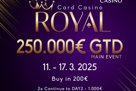 Card Casino Šamorín: Ve středu startuje v Cardu Royal Main Event €250K GTD