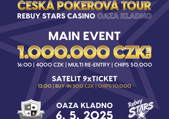 Rebuy Stars Kladno: V úterý proběhne jednodenní ČéPéTéčko v Oaze 