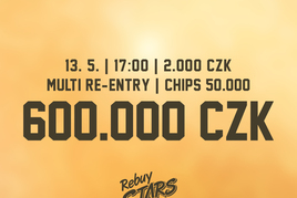 Rebuy Stars Kladno: Dnes od 17:00 Big Tuesday 600K GTD v Oaze