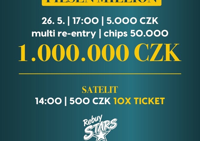 Rebuy Stars Plzeň Area: V pondělí se bude na Borech hrát Pilsen Million!