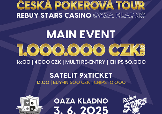 Rebuy Stars Kladno: V úterý proběhne jednodenní ČéPéTéčko v Oaze 