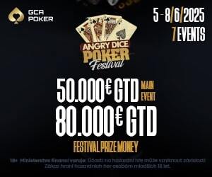 Grand Casino Aš: GCA Poker Festival tento týden v Aši střídá Angry Dice Poker Festival