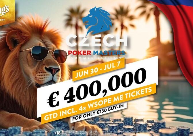 King&#039;s: Už dnes startuje na Rozvadově Czech Poker Masters €400K GTD