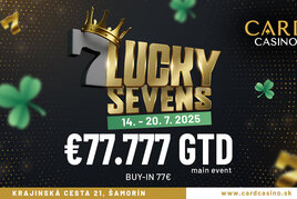 Card Casino Šamorín: Už dnes startuje v Cardu vícedenní event Lucky Sevens €77K GTD