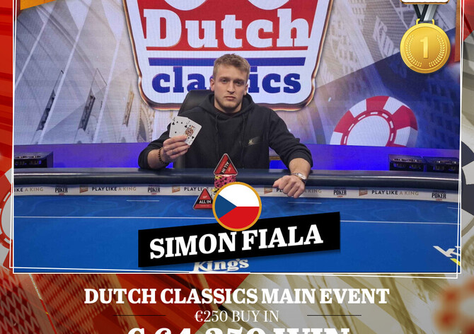 King&#039;s: Šimon Fiala se stal šampionem Dutch Classics Main Eventu