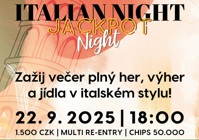 Rebuy Stars Plzeň Area: V pondělí na Borech Italská Noc o nejméně 400.000 Kč