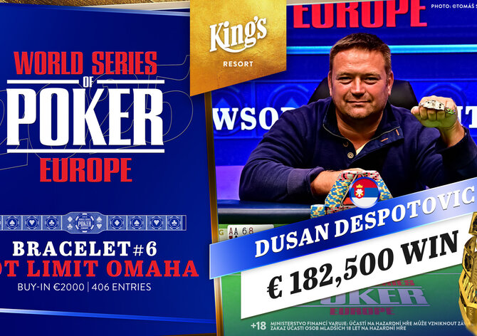 WSOPE: Náramek z 2K PLO pro Srbsko, nejlepší z CZ/SK hráčů byl osmý Marek Uharček