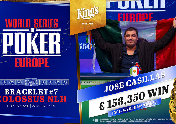 WSOPE: Náramek z Colossusu pro Mexiko, Ivan Fedor osmý, Miroslav Matula jedenáctý