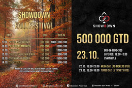 Říjen v Showdownu ve znamení navýšených garancí 
