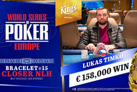 WSOPE: Poslední WSOPE náramek zůstal na domácí půdě zásluhou Lukáše Timka, Michal Schuh stříbrný