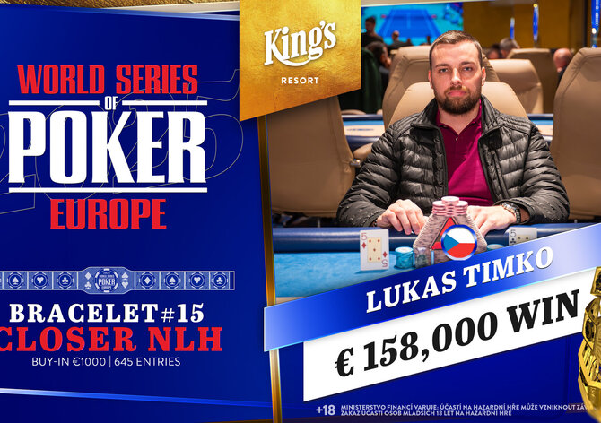 WSOPE: Poslední WSOPE náramek zůstal na domácí půdě zásluhou Lukáše Timka, Michal Schuh stříbrný