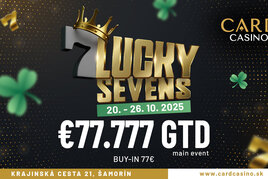 Card Casino Šamorín: Lucky Sevens €77K GTD od úterý v Cardu
