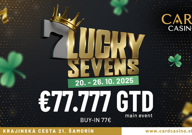 Card Casino Šamorín: Lucky Sevens €77K GTD od úterý v Cardu