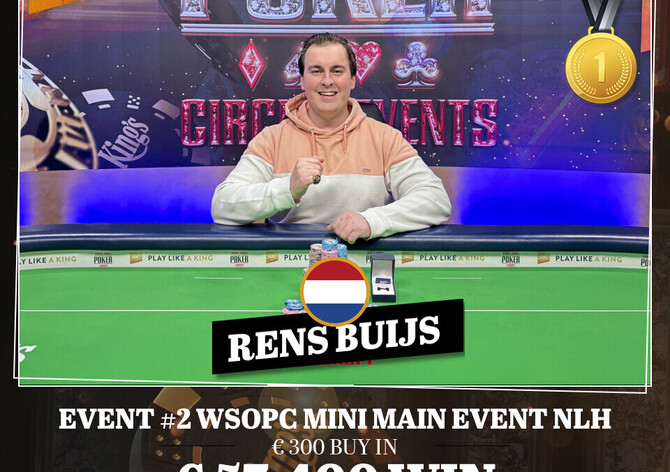 King's WSOPC: Deváté a desáté místo pro české barvy ve finále Mini Main Eventu, prsten pro Holandsko