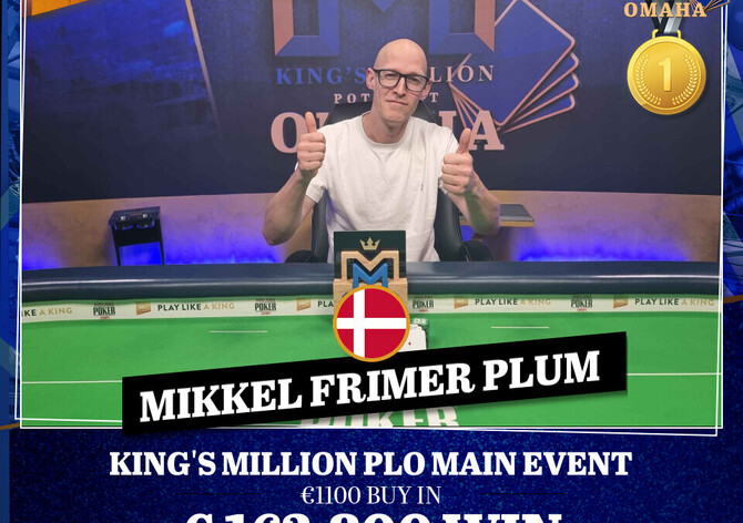 King&#039;s: Harald Casagrande padl těsně pod vrcholem, vítězem King&#039;s Million PLO ME se stal Mikkel Plum