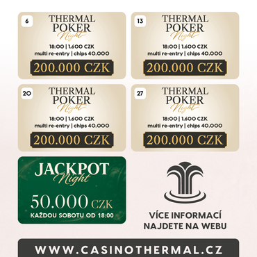 Casino Thermal: Srpnové čtvrtky v Karlových Varech o celkem 800.000 Kč