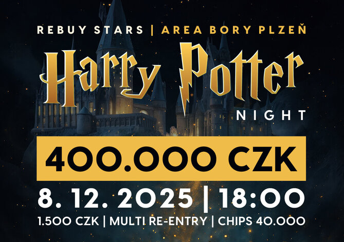 Rebuy Stars Plzeň Area: Harry Potter Night 400K GTD v pondělí v Plzni