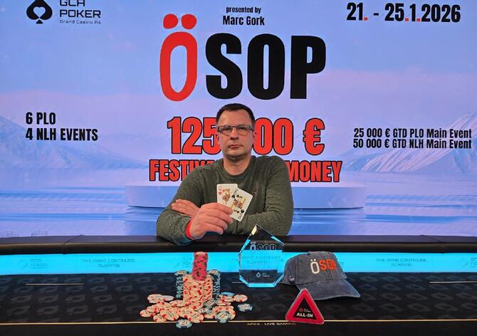 GC Aš: Ve finále ÖSOP NLH Main Eventu byl nejlepší CZ hráč Unavenej, titul bral Němec Kalkowski