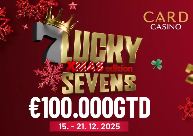 Card Casino Šamorín: Úterý je prvním hracím dnem Lucky Sevens X-Mas Edition €100K GTD