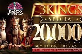 Banco Bratislava: V sobotu v Bancu 3Kings Special €20K GTD se skvělou akcí!