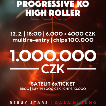 Rebuy Stars Kladno: Garance 1M Kč ve čtvrtečním PKO High Rolleru v Oaze 