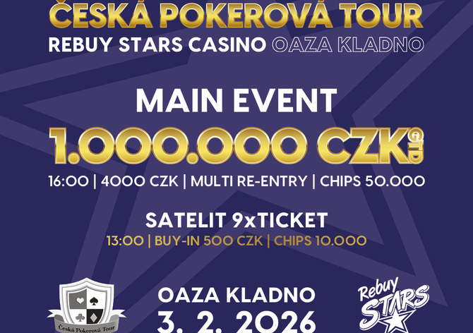 Únorová ČPT odstartuje úterním milionem na Kladně!