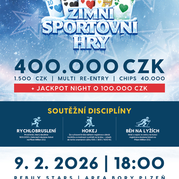 Rebuy Stars: Zimní sportovní hry v Plzni o 400.000 Kč!