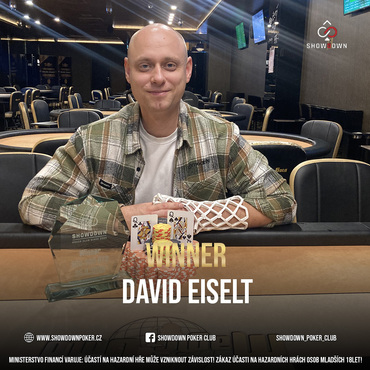 David Eiselt potvrzuje formu! Ovládl půlmilion v Showdownu!