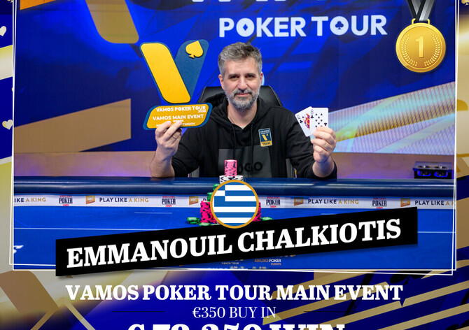 King's VPT ME: Nejlepší z CZ hráčů, Pavel Stříbrný, končí ve finále šestý, titul bere Řek Chalkiotis