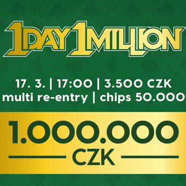 Rebuy Stars Kladno: V úterý v Oaze opět o milionovou garanci, hrát se bude 1Day 1Million